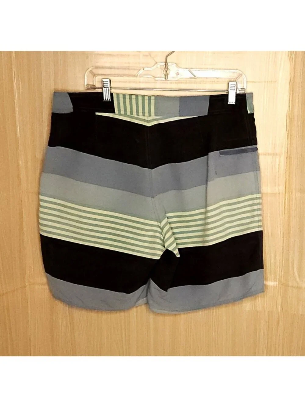 Patagonia Mens Grey Blue Striped Board Shorts 34